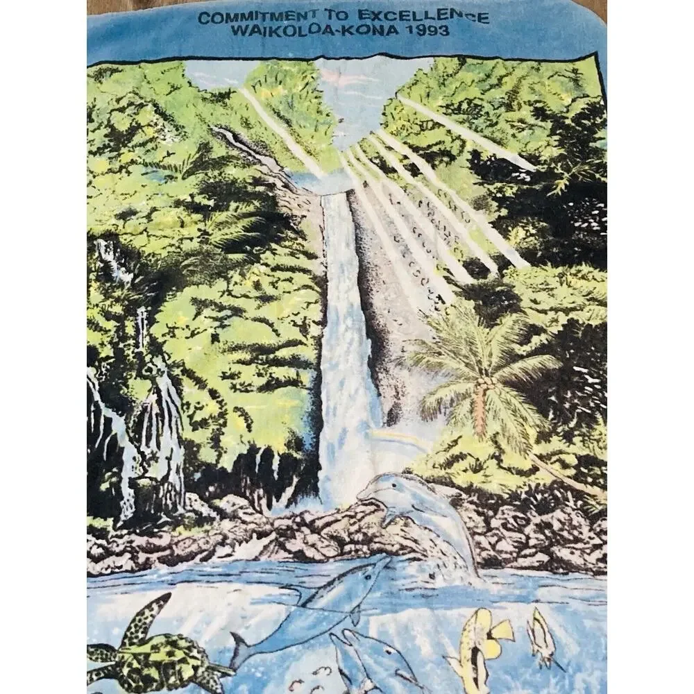 SAAB Beach Towel Ocean waterfall Hawaii By Christian Lassen Kona Made Colombia